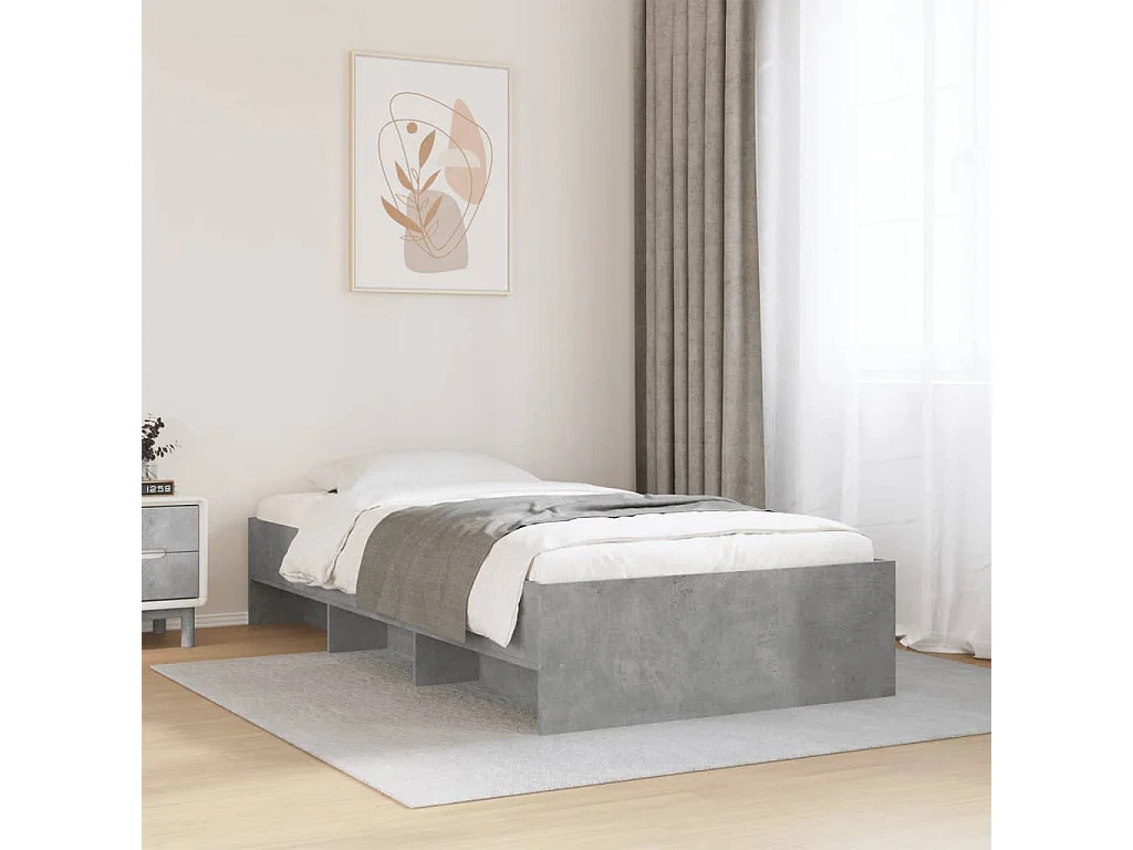 Struttura letto grigio cemento senza materasso 90x200cm in legno ingegnerizzato
