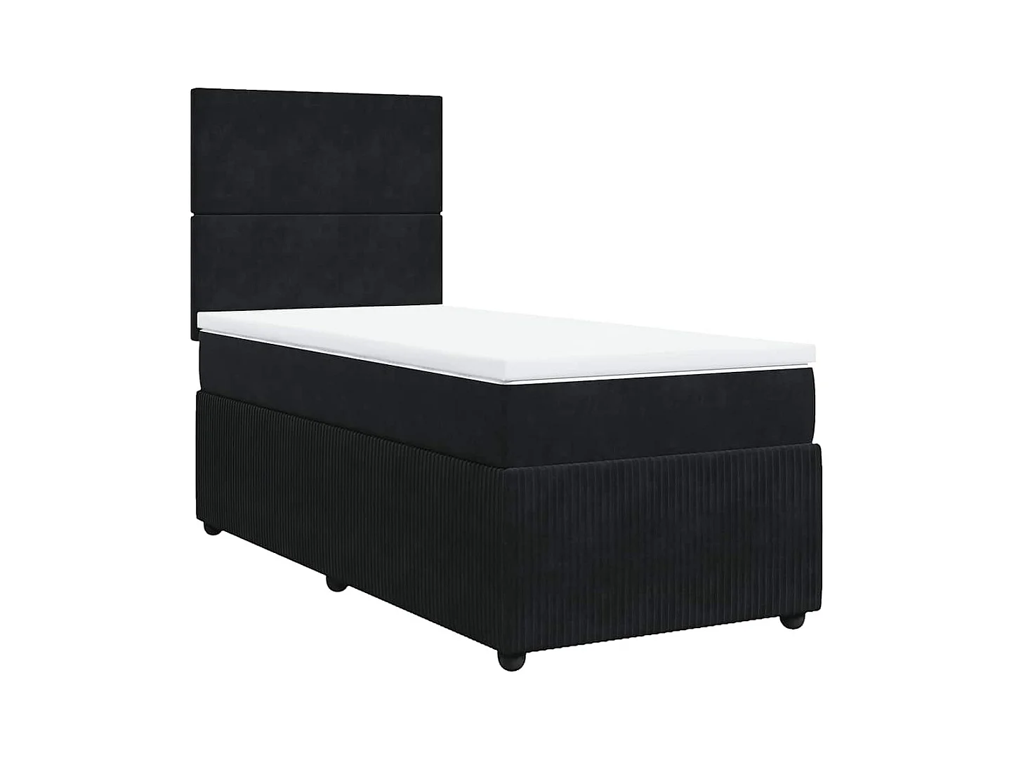 Rete a doghe con materasso Nero 90x190 cm Velluto