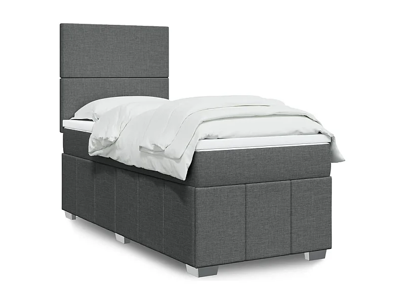 Lattenbodem en matras Donkergrijs 90x190 cm Stof