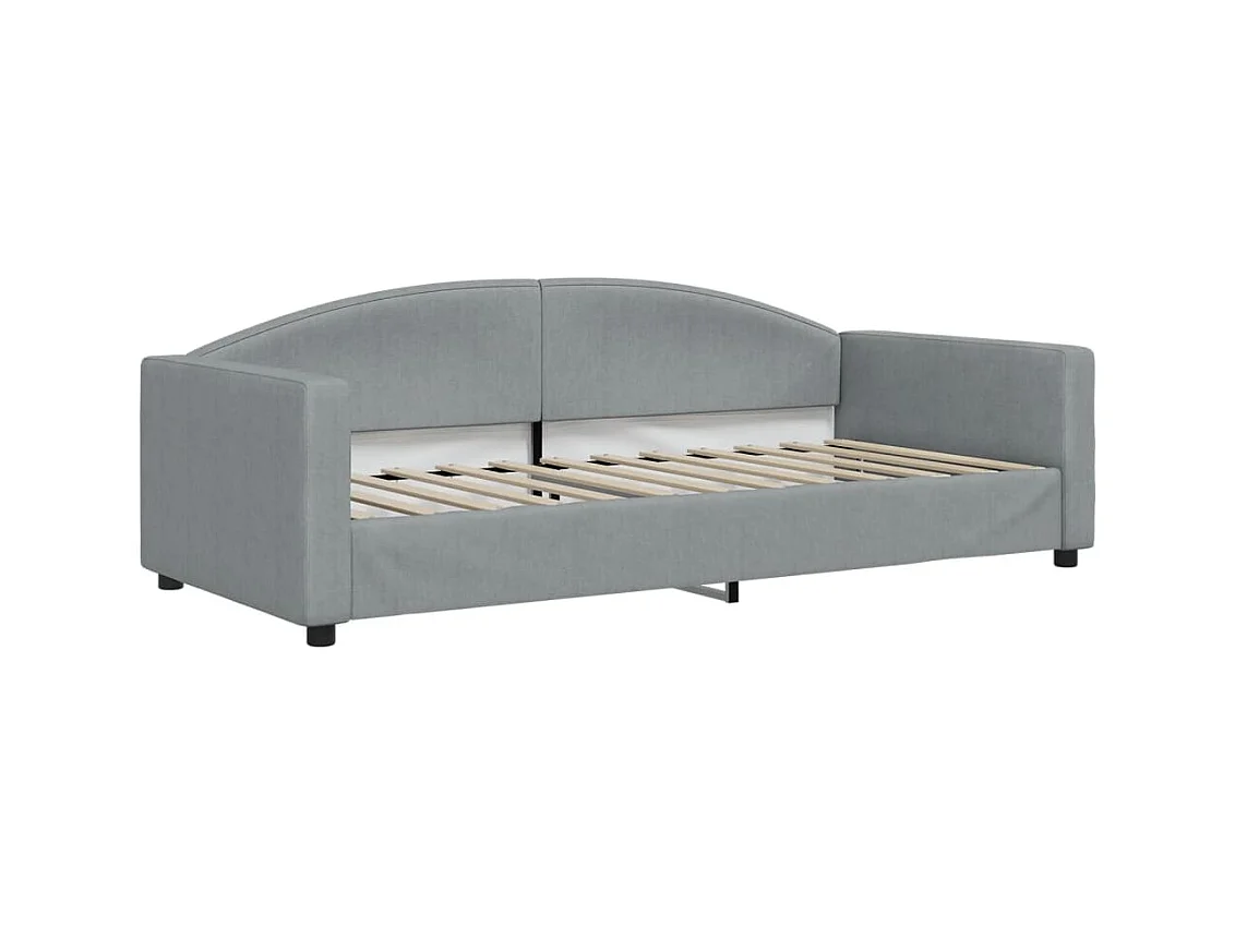 Lit de repos sans matelas gris clair 90x200 cm tissu