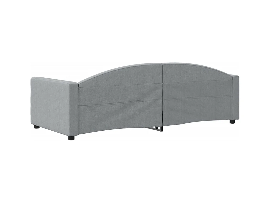 Lit de repos sans matelas gris clair 90x200 cm tissu