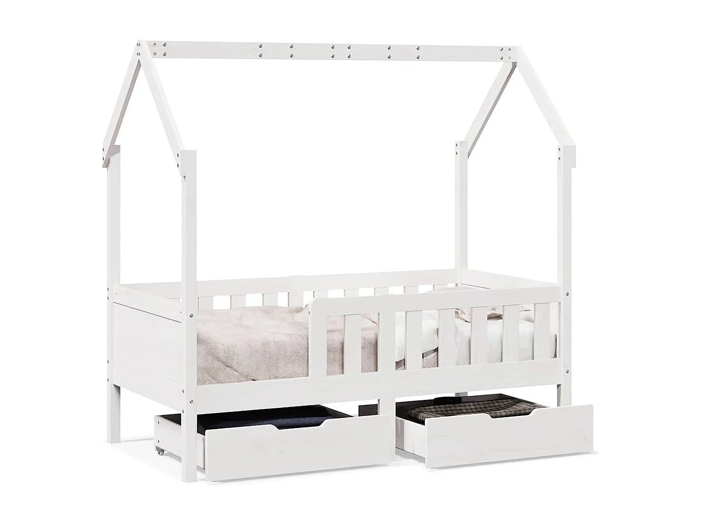 Estructura de cama infantil con cajones sin colchón 70x140 cm madera