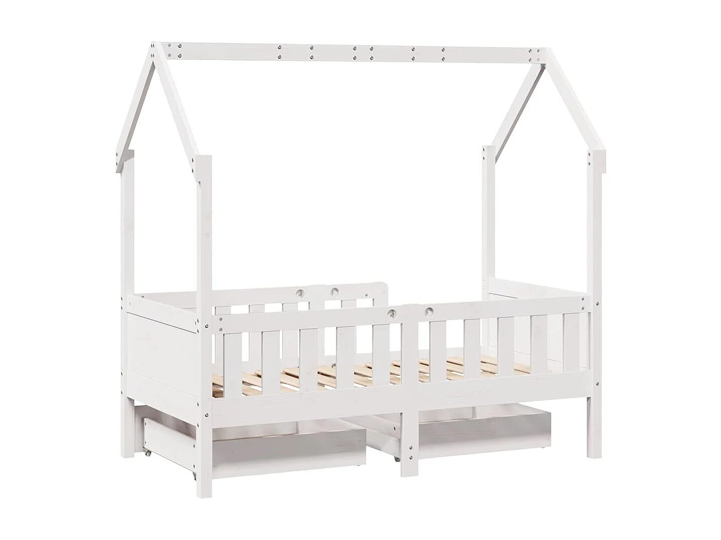 Estructura de cama infantil con cajones sin colchón 70x140 cm madera