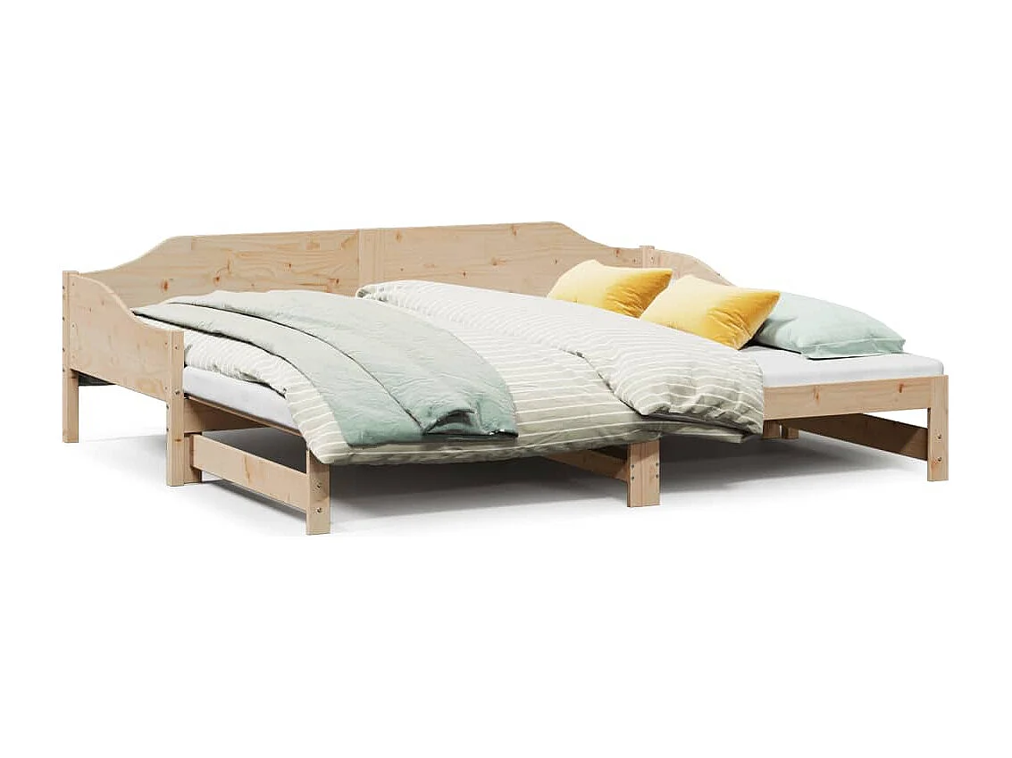Divano letto e letto estraibile senza materasso 90x200 cm in legno massello