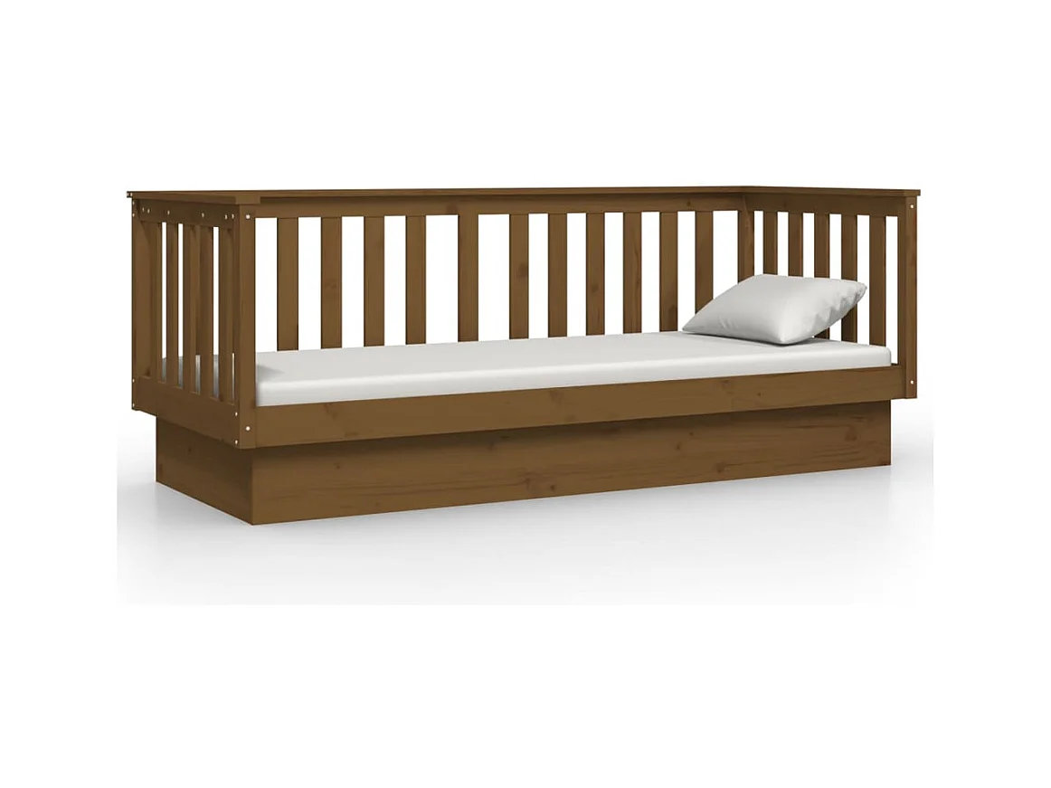 Lit de jour sans matelas marron miel 75x190 cm bois pin massif