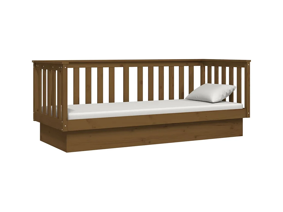 Lit de jour sans matelas marron miel 75x190 cm bois pin massif