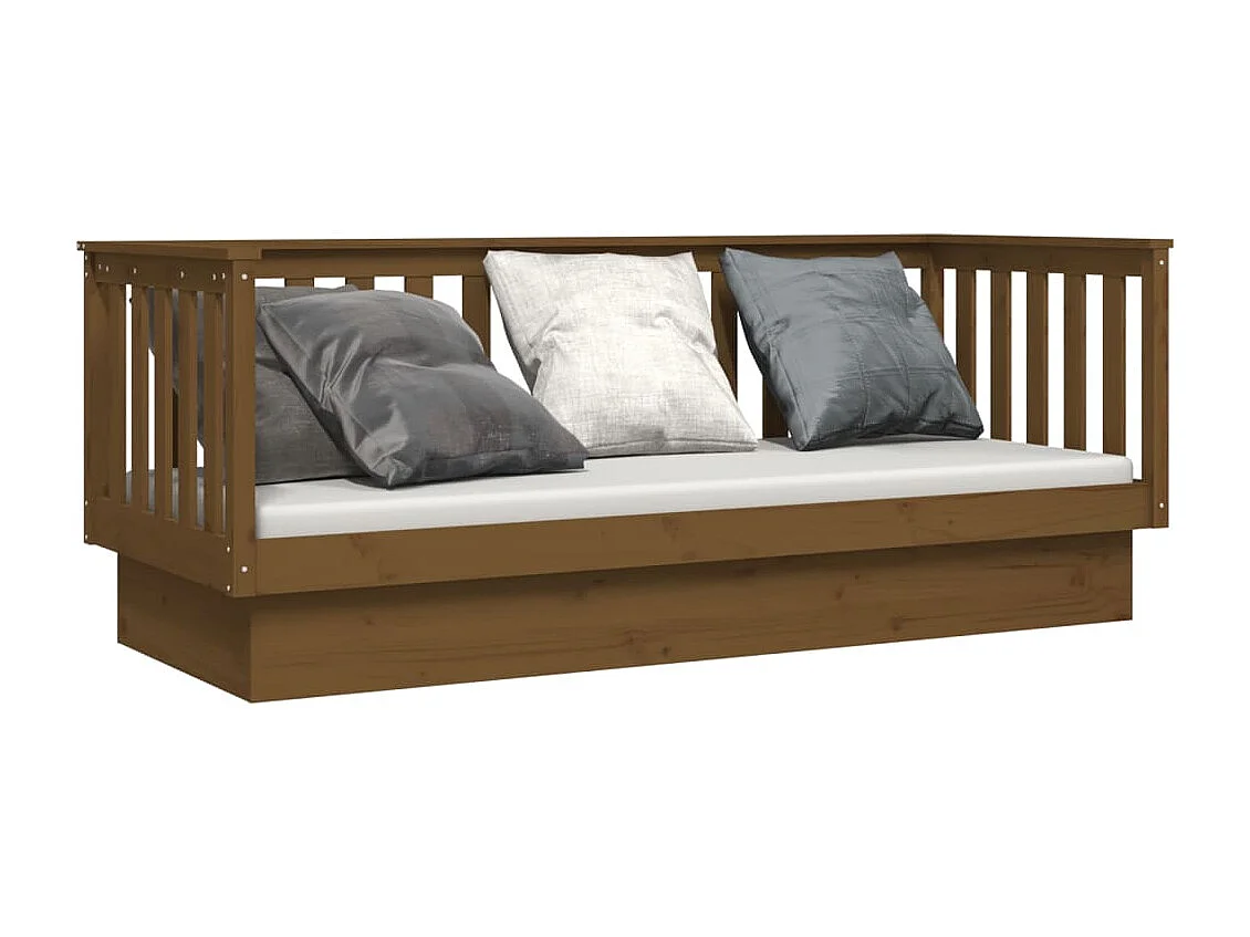 Lit de jour sans matelas marron miel 75x190 cm bois pin massif