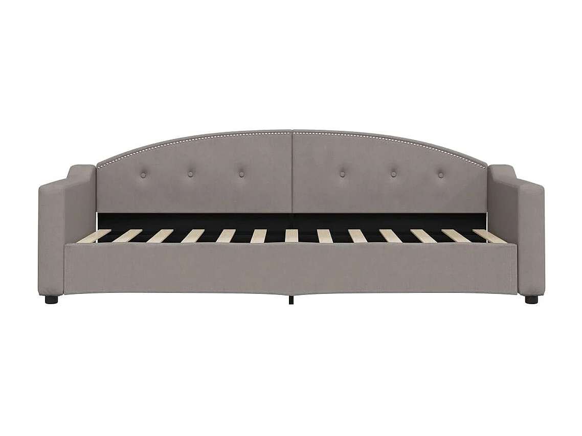 Cama de día con colchón de tela color topo 80x200 cm