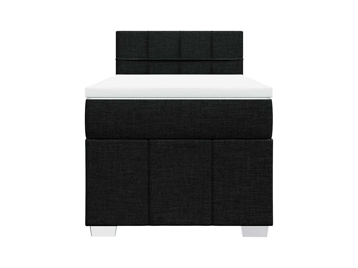 Lattenbodem en matras Zwart 80x200 cm Stof