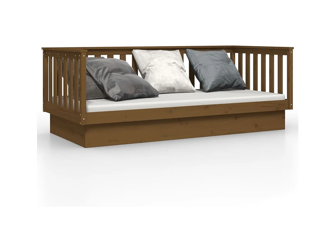 Lit de jour sans matelas marron miel 100x200 cm bois pin massif