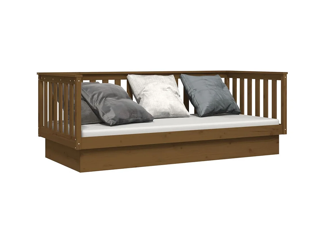 Lit de jour sans matelas marron miel 100x200 cm bois pin massif