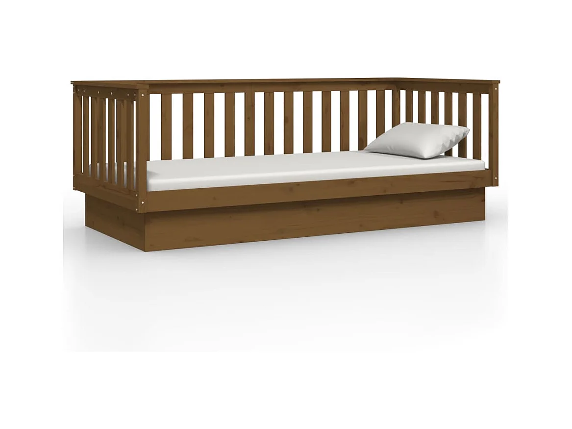 Lit de jour sans matelas marron miel 100x200 cm bois pin massif