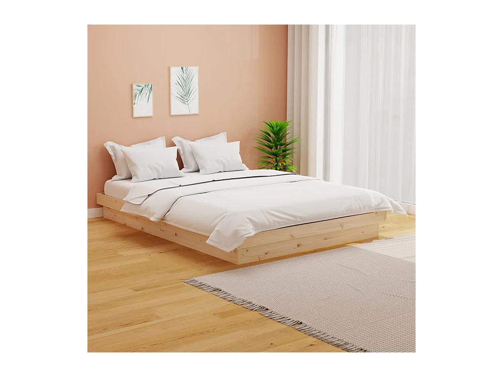 Struttura letto in legno massello senza materasso