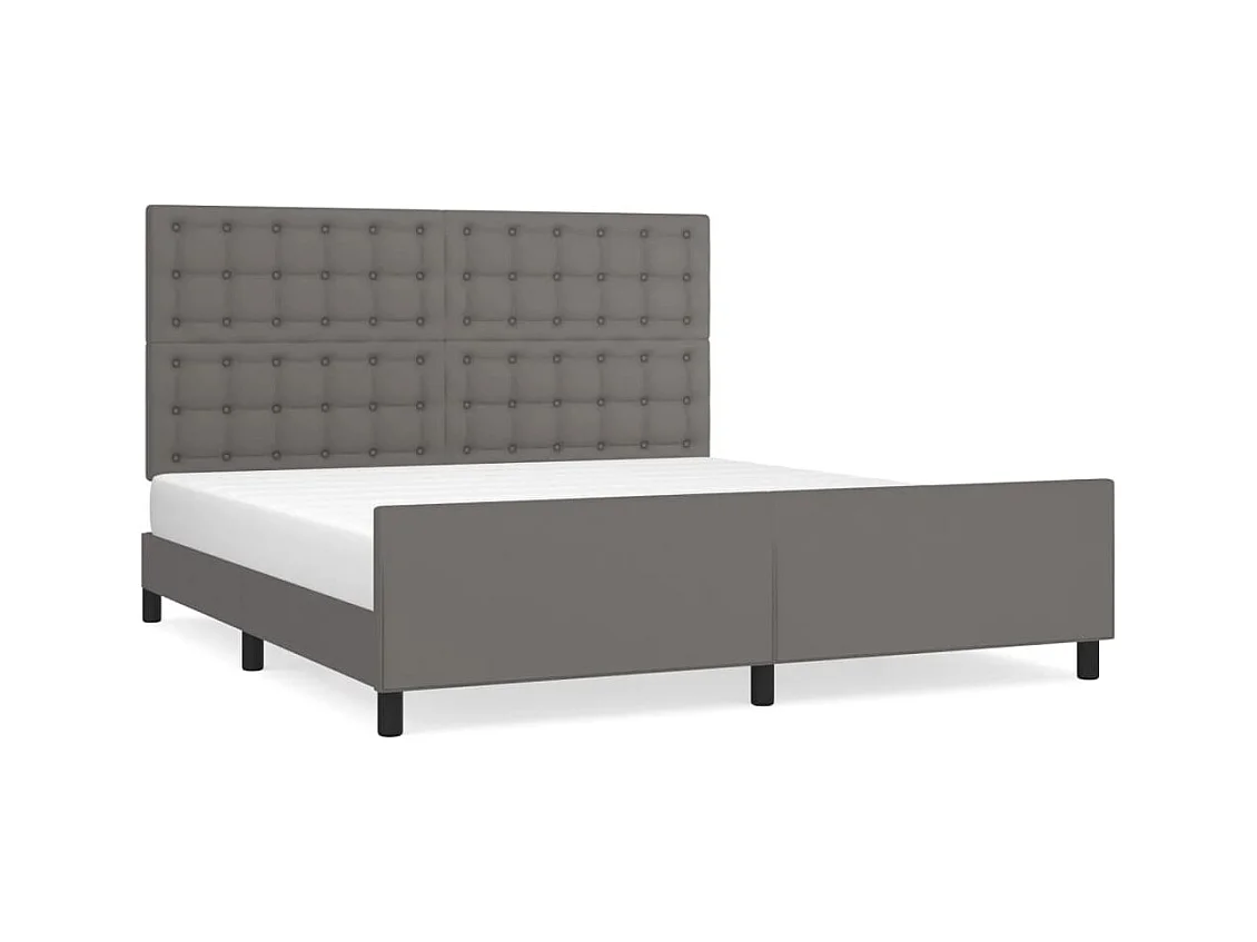 Struttura letto senza materasso grigio 160x200 cm similpelle