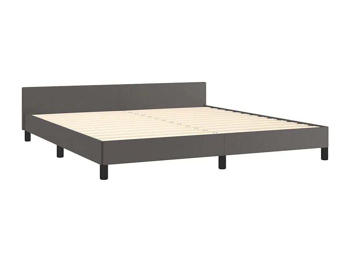 Cadre de lit sans matelas gris 160x200 cm similicuir