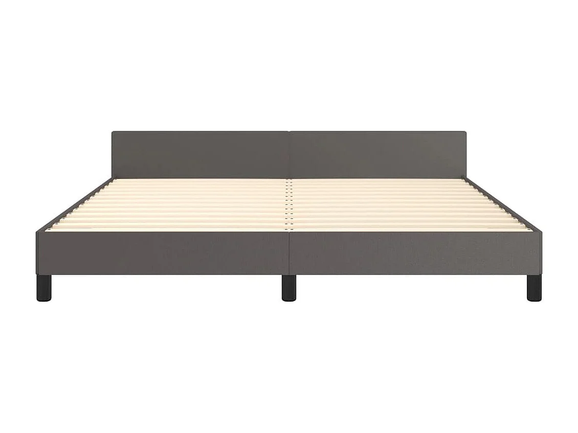 Cadre de lit sans matelas gris 160x200 cm similicuir