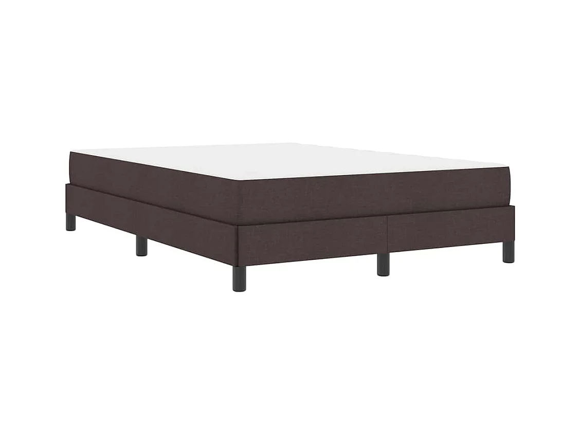 Letto a molle con materasso in tessuto marrone scuro 140 x 200 cm