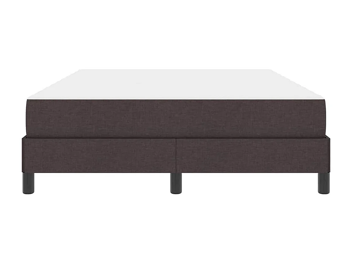 Lit à ressorts avec matelas Marron foncé 140 x 200 cm tissu