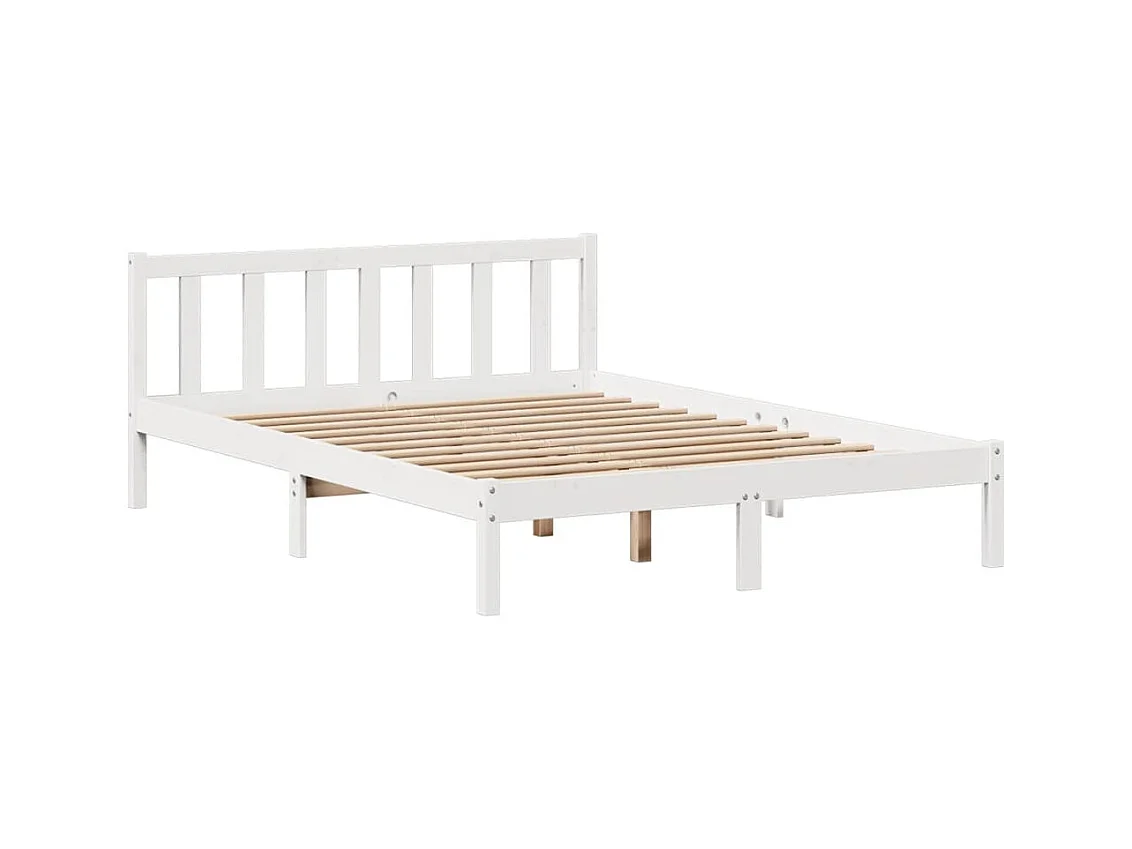 Letto libreria senza materasso bianco 120x190 cm in legno massello di pino