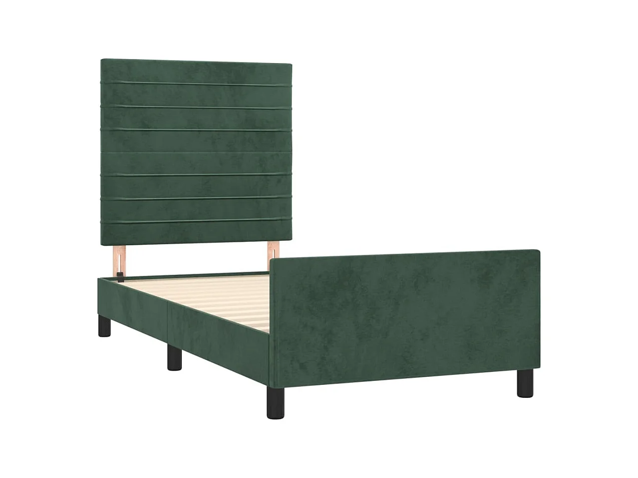 Estructura de cama verde oscuro sin colchón 90x190 cm terciopelo
