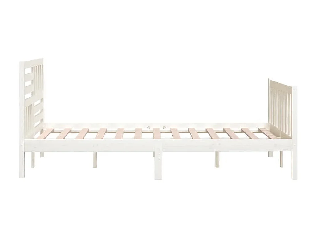 Cadre de lit sans matelas blanc bois massif 200x200 cm