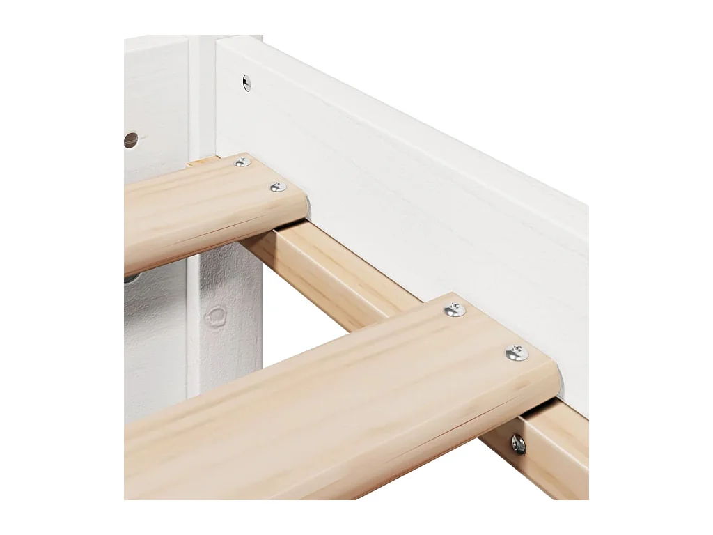 Cadre de lit avec tête de lit sans matelas blanc 90x190 cm