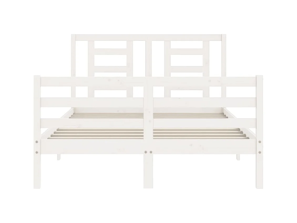 Struttura letto senza materasso bianco 140x190 cm in legno massello