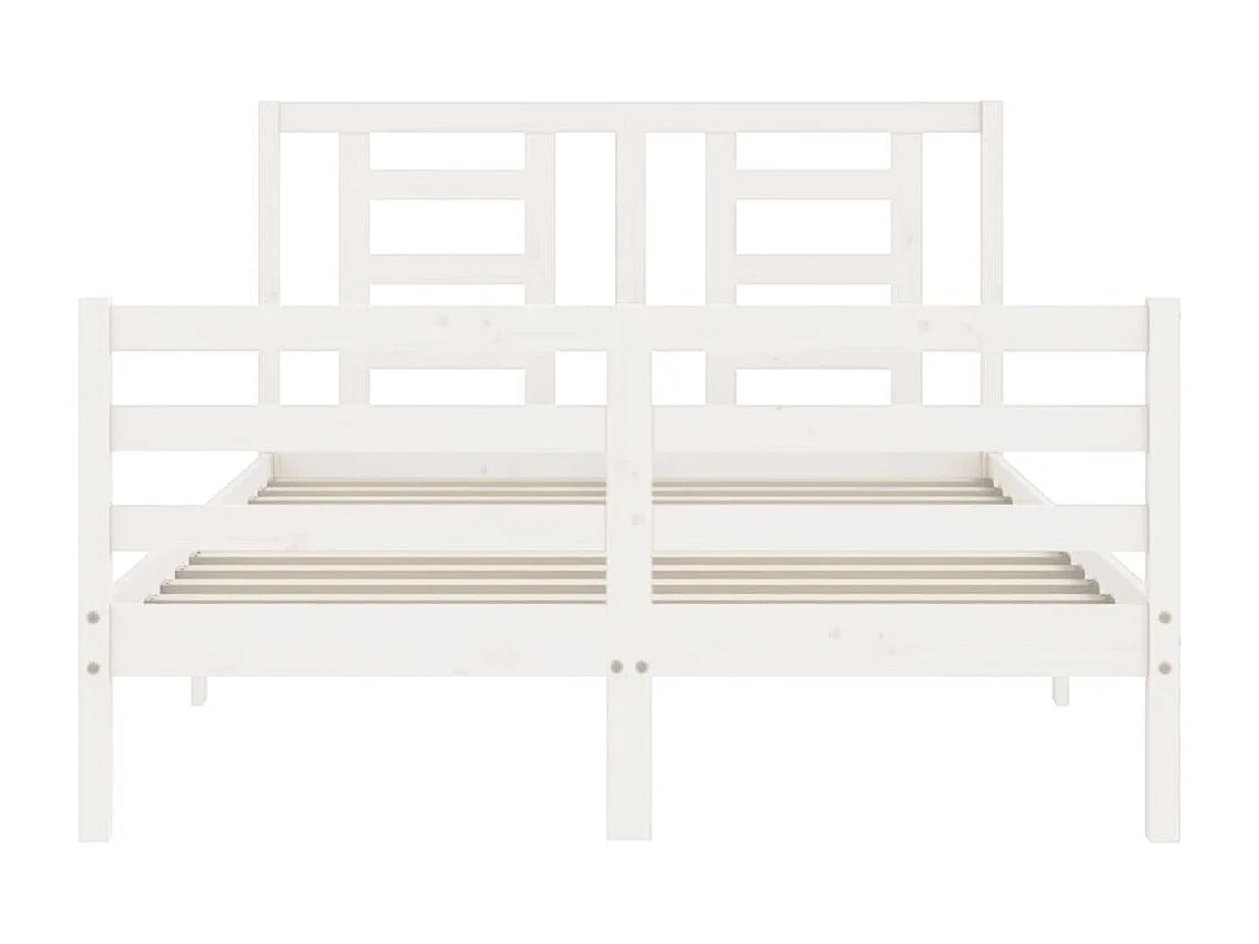 Cadre de lit sans matelas blanc 140x190 cm bois massif