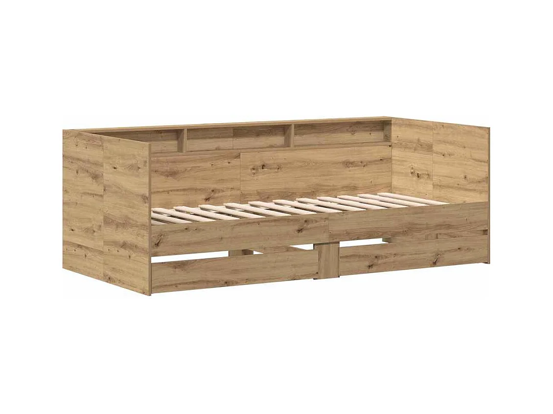 Dagbedframe met lades, handgemaakt eikenhout, 90 x 190 cm