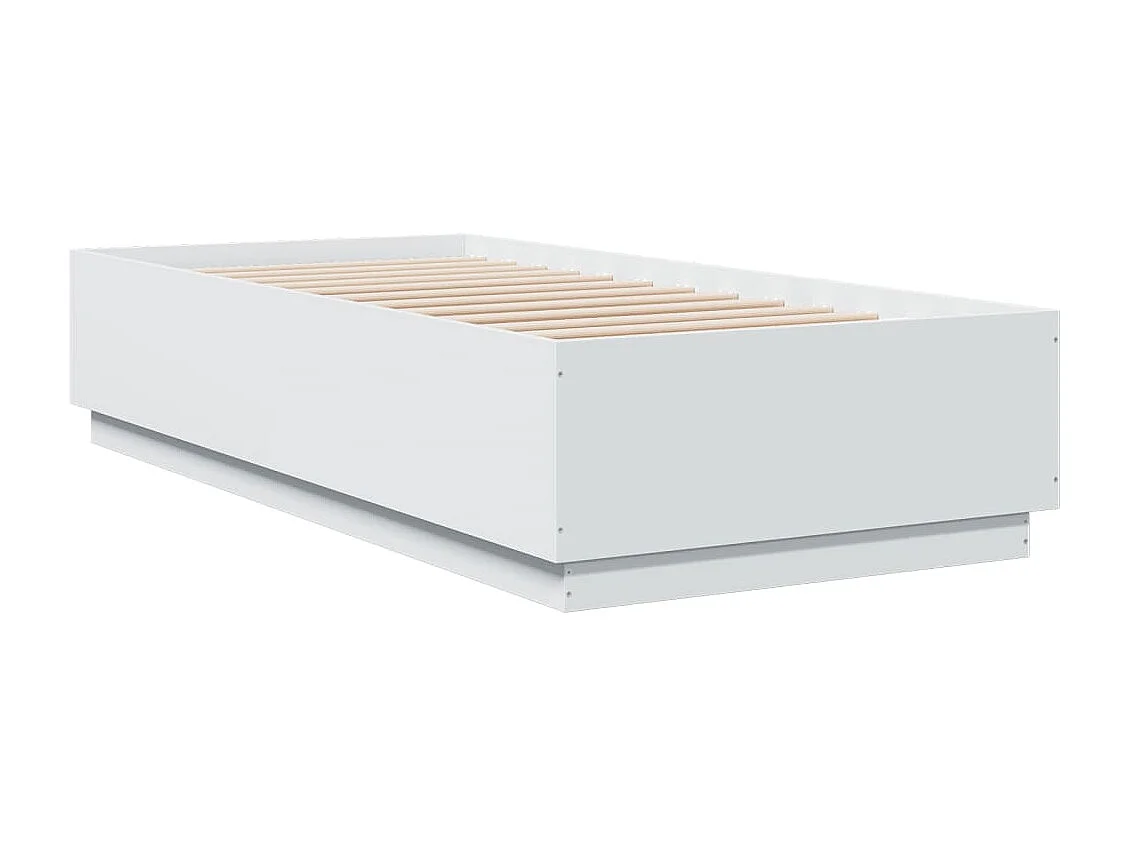 Cadre de lit avec LED sans matelas blanc 100x200 cm