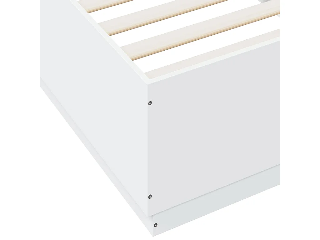 Cadre de lit avec LED sans matelas blanc 100x200 cm