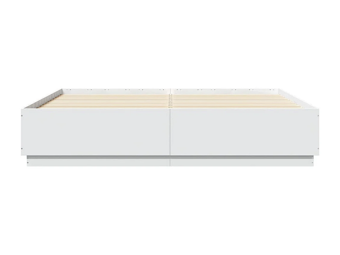 Bedframe met LED zonder matras wit 200x200 cm