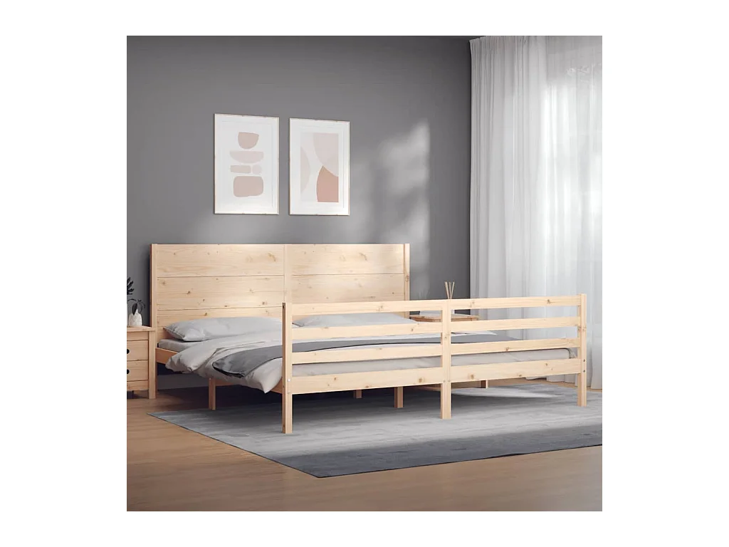 Bettgestell ohne Matratze 200x200 cm Massivholz