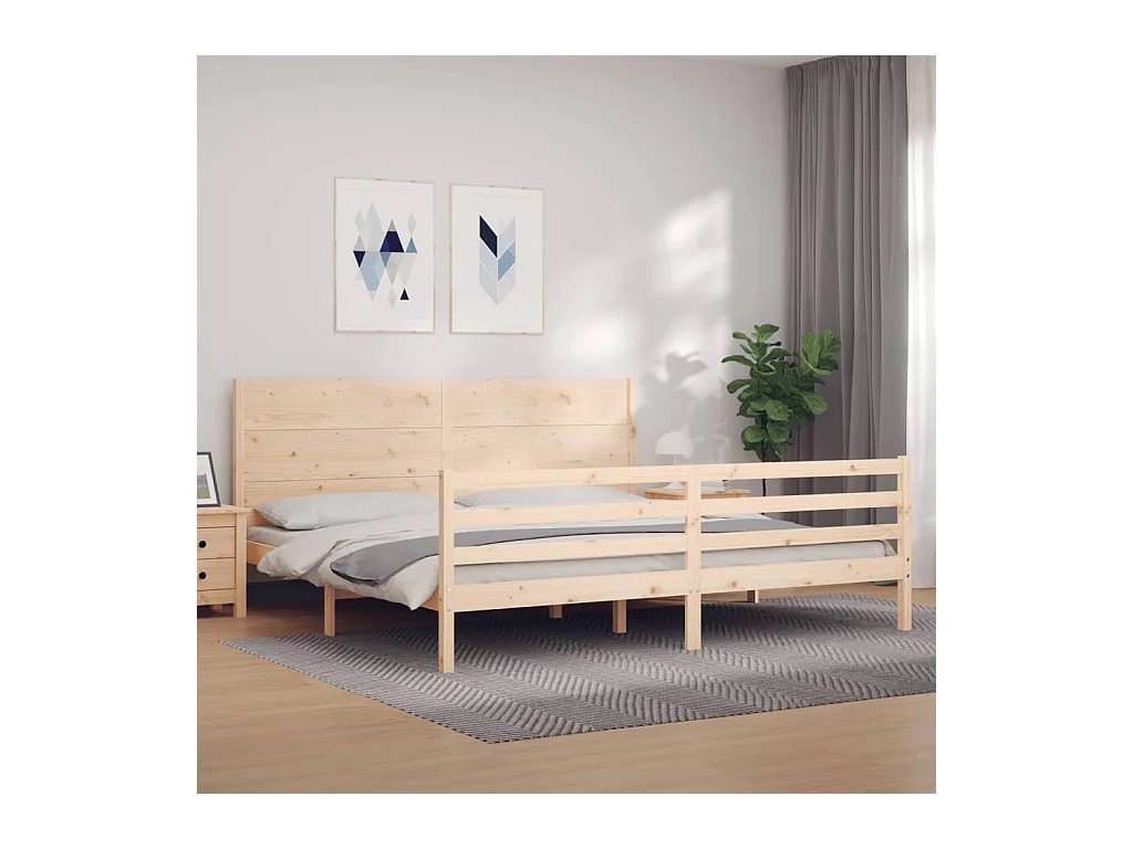 Estructura de cama sin colchón 200x200 cm madera maciza