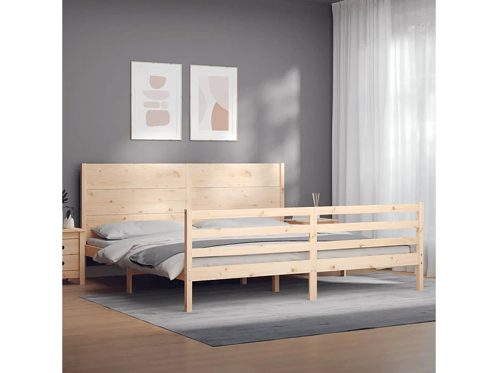 Bedframe zonder matras 200x200 cm massief hout