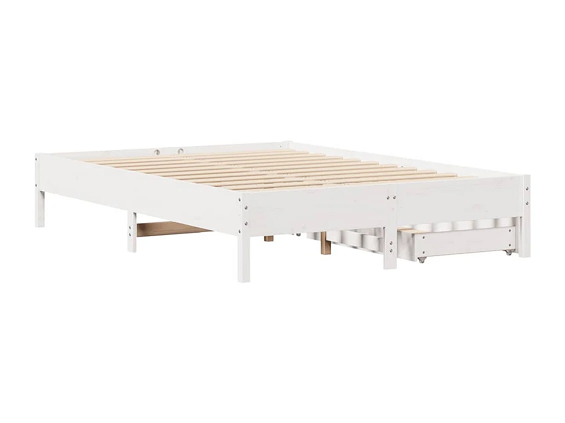 Bedframe zonder matras wit 120x200 cm massief grenenhout