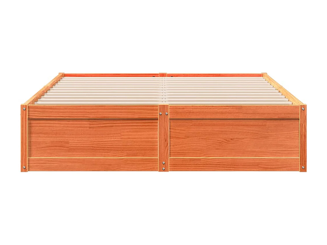 Struttura letto senza materasso cera marrone 140x190cm legno massello di pino