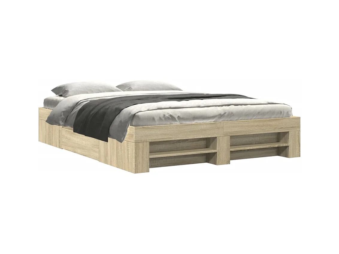 Bedframe zonder matras Sonoma eiken 150x200 cm