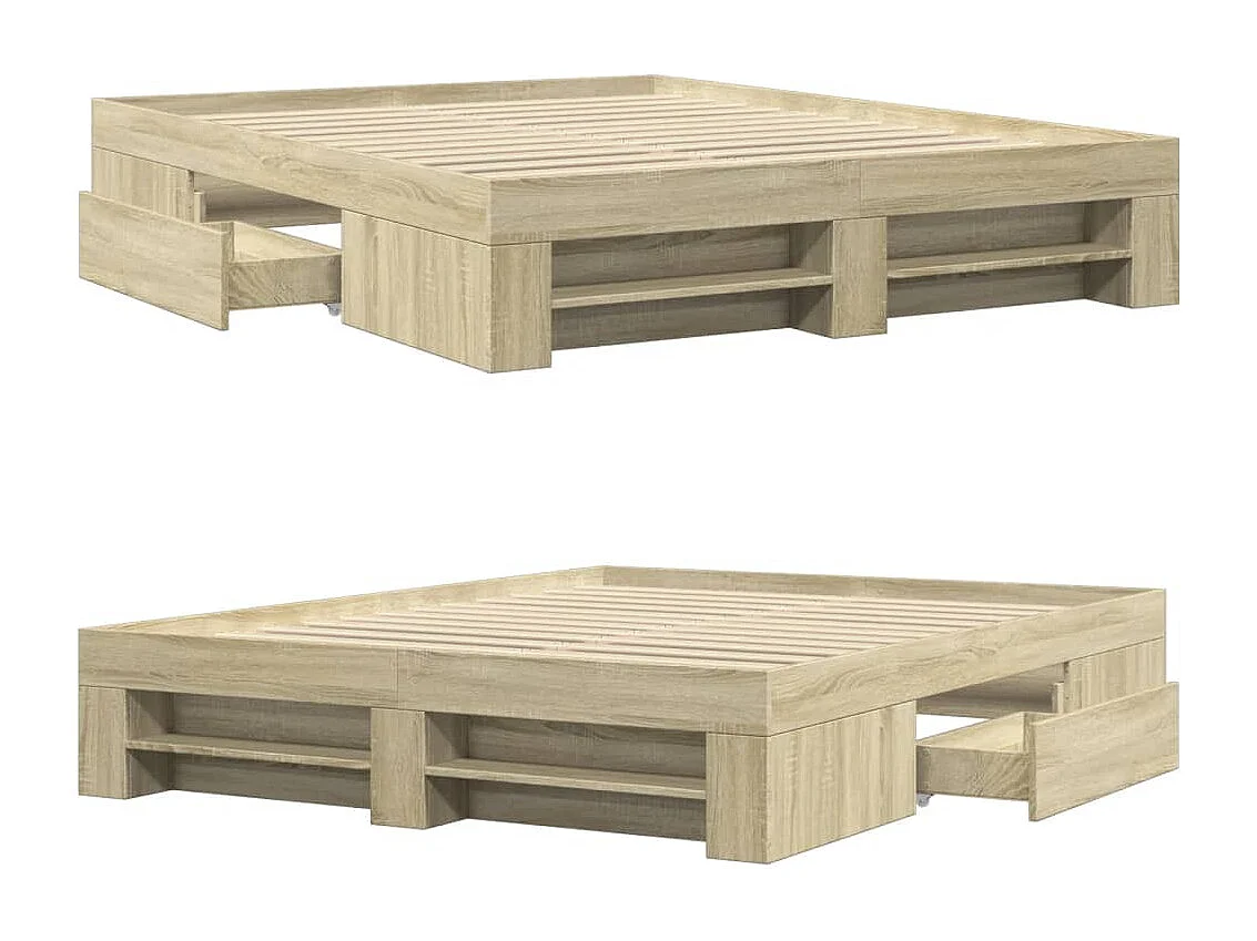 Estructura de cama sin colchón roble Sonoma 150x200 cm