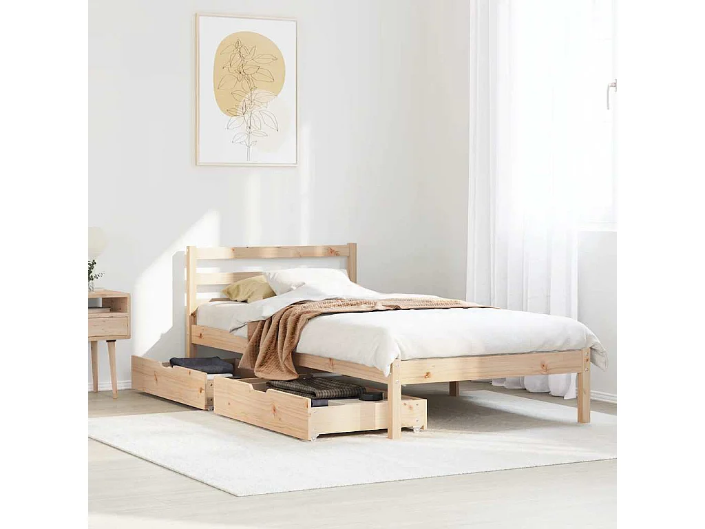 Cadre de lit sans matelas 90x200 cm bois de pin massif