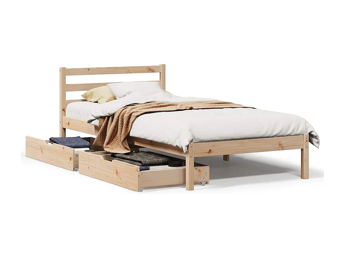 Cadre de lit sans matelas 90x200 cm bois de pin massif