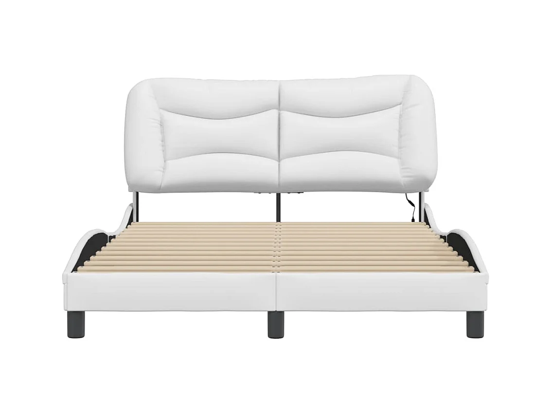 Estructura de cama con LED sin colchón blanco 120x200 cm