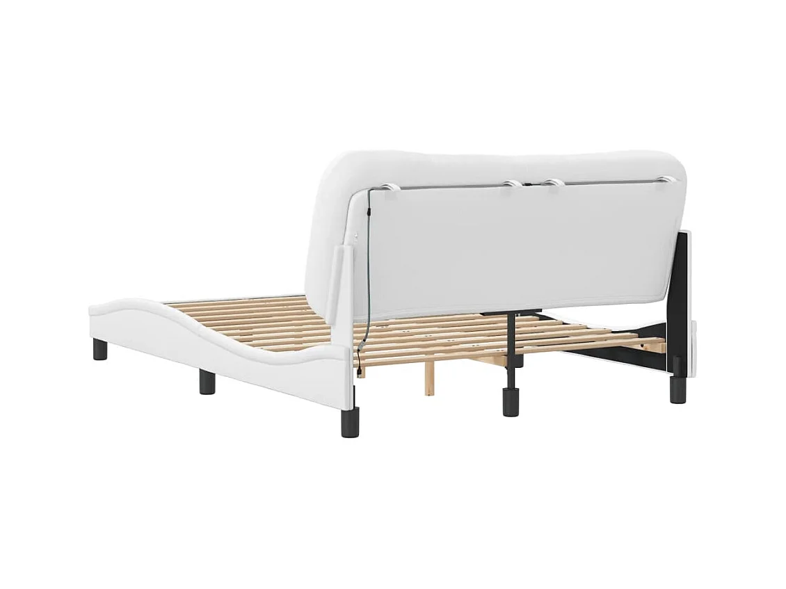 Estructura de cama con LED sin colchón blanco 120x200 cm