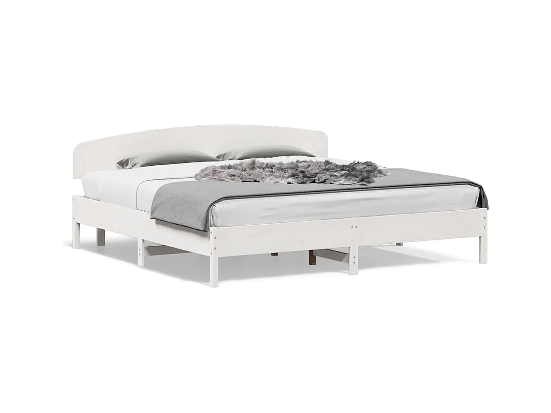 Bedframe zonder matras wit 180x200 cm massief grenenhout