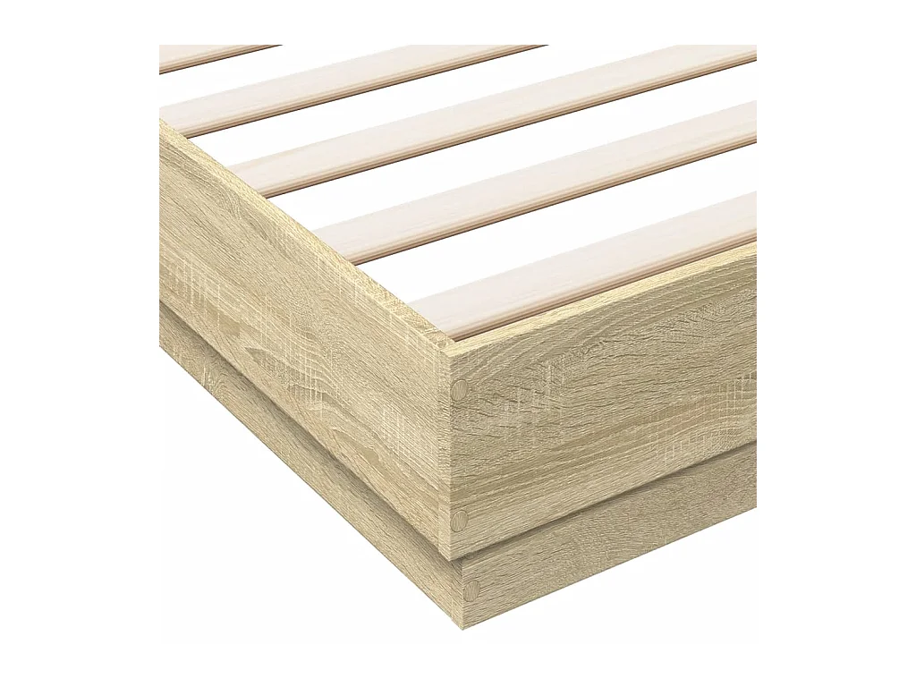 Cadre de lit avec LED sans matelas chêne sonoma 180x200 cm