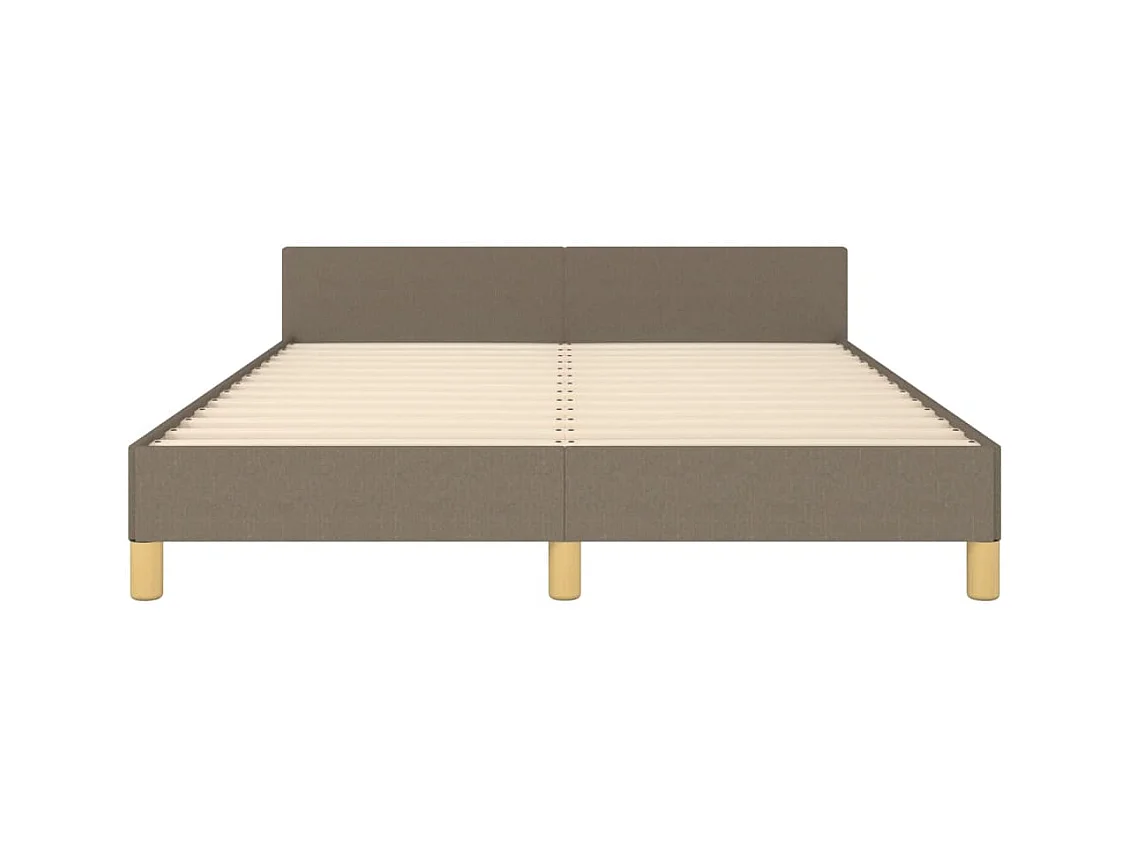 Struttura letto senza materasso in tessuto tortora 140x200 cm