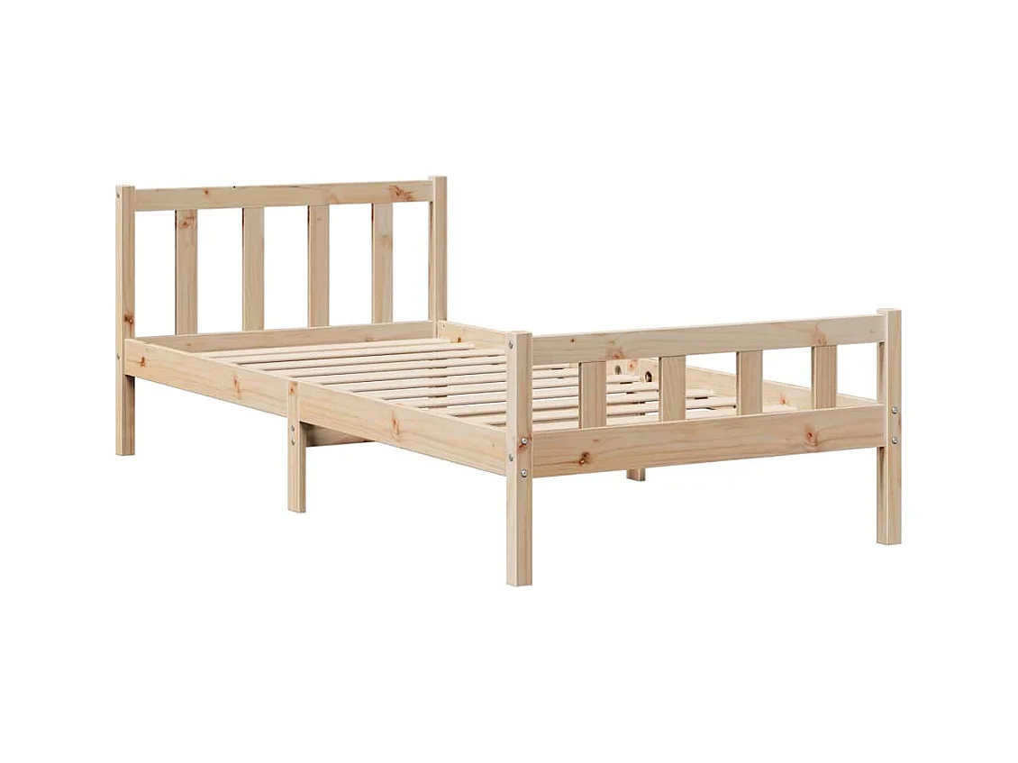 Letto a libreria senza materasso 90x190 cm in legno massello di pino