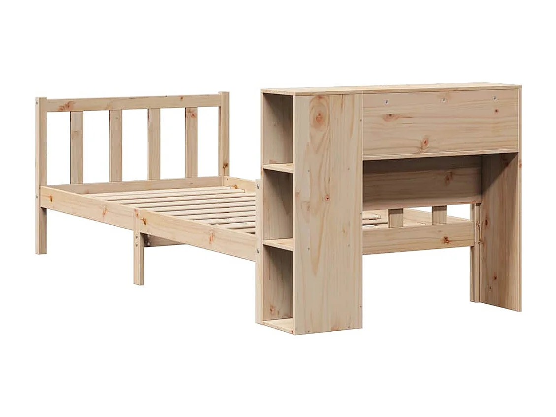 Bibliotheksbett ohne Matratze 90x190 cm Massivholz Kiefer