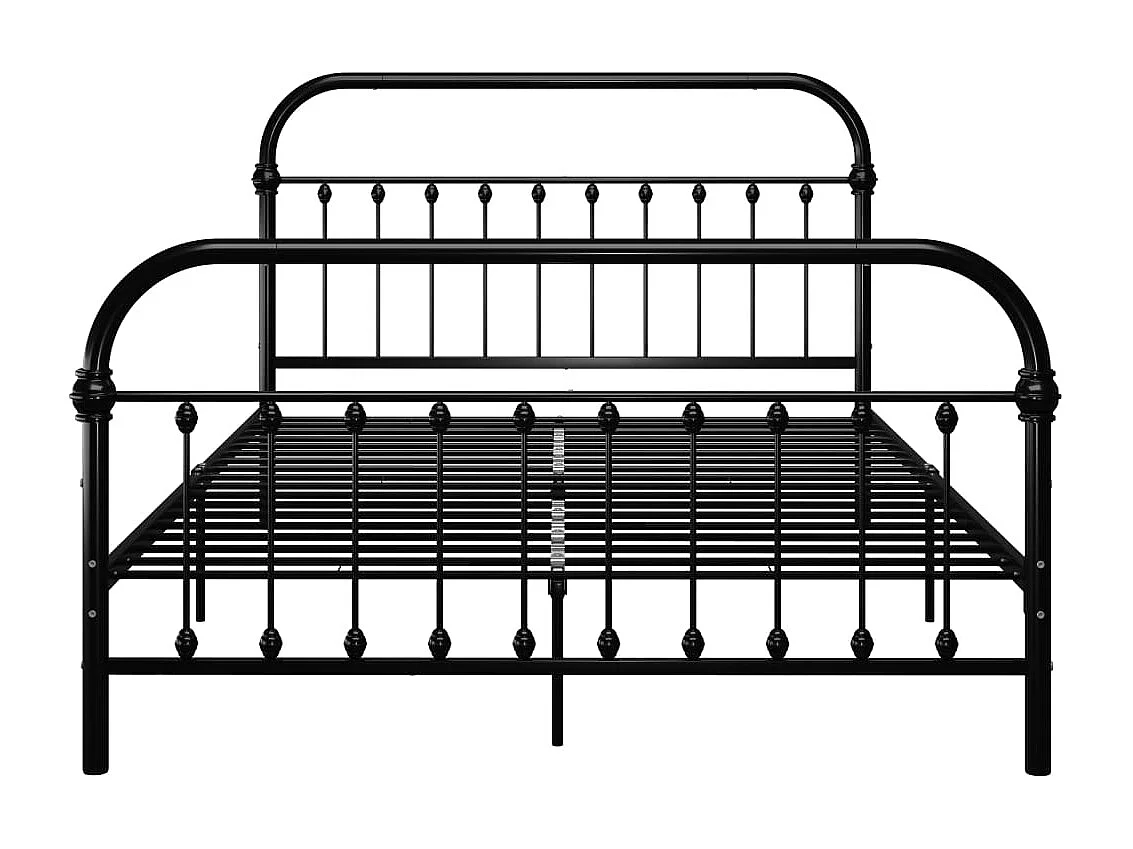 Cadre de lit sans matelas noir métal 120x200 cm