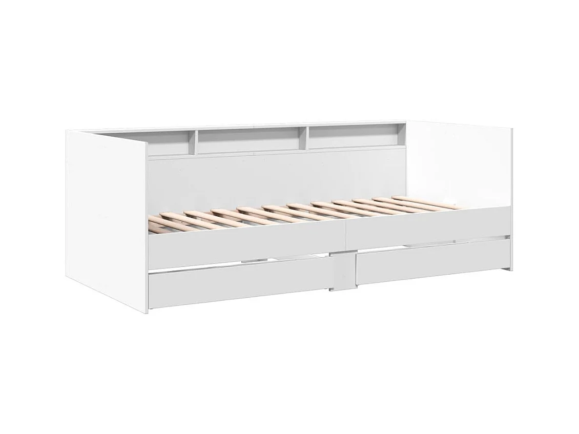 Dagbed met lades zonder matras wit 100x200 cm